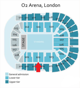Justin Bieber stageside VIP seats o2 arena