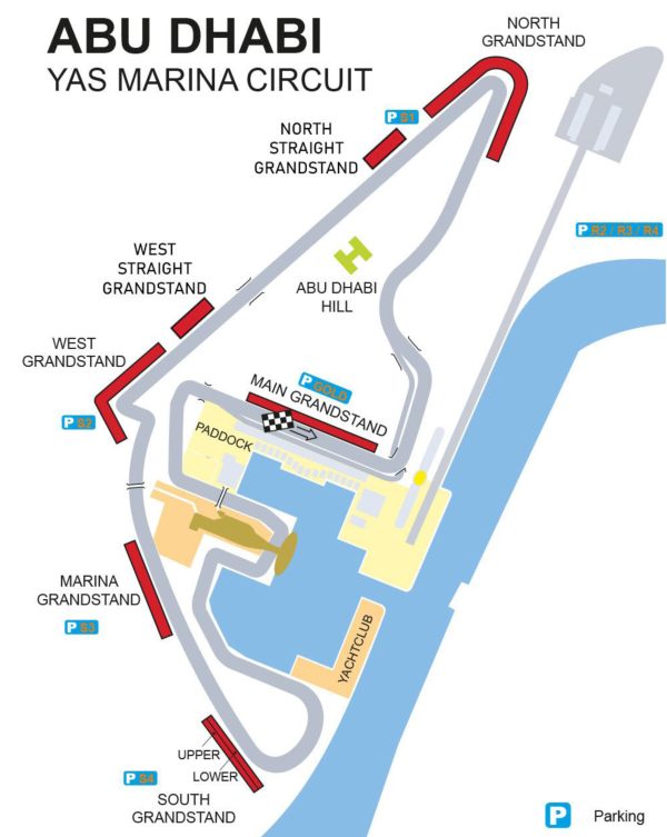 Abu Dhabi circuit grandstand map