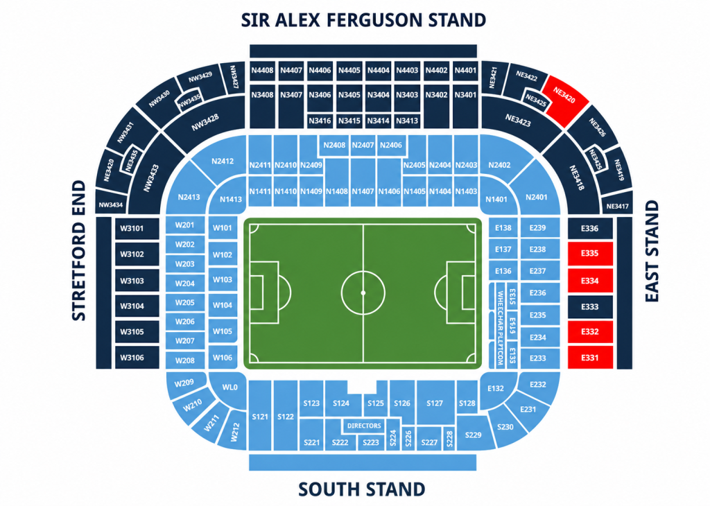 Manchester United Vs Brighton & Hove Albion 10.02.2027 East Stand Upper Tier